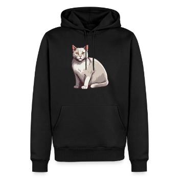 Elegante Katzenzauber - Männer Premium Bio Hoodie - Schwarz - Vorne - Nico (187cm)