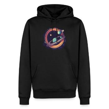 Saturn's Star Spell - Men’s Premium Organic Hoodie - black - Front - Nico (187cm)