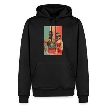 Sois ma Saint-Valentin de lutte - Sweat à capuche Premium bio Homme - noir - Devant - Nico (187cm)