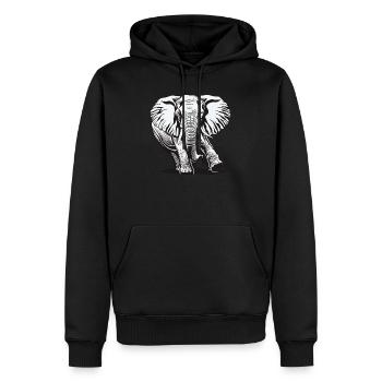 Elephant, Elephant, Animal, Zoo, Africa, Safari, Savannah - Men’s Premium Organic Hoodie - black - Front - Nico (187cm)