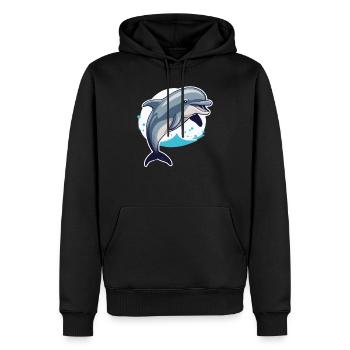 Dolphin, Water, Animal, Sea, Dolphin, Fish, Dolphin - Men’s Premium Organic Hoodie - black - Front - Nico (187cm)
