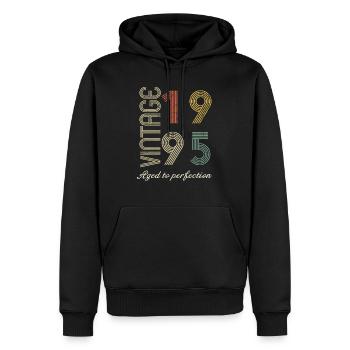 Geschenk zum 29. Geburtstag - 1995 - Männer Premium Bio Hoodie - Schwarz - Vorne - Nico (187cm)
