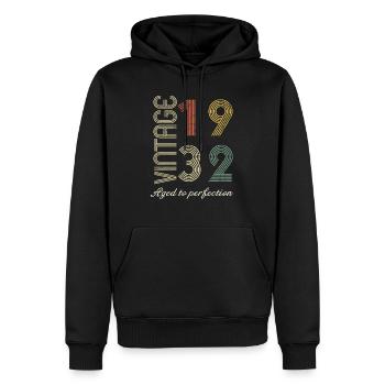 92 Jahre Geburtstagsgeschenk - 1932 - Männer Premium Bio Hoodie - Schwarz - Vorne - Nico (187cm)