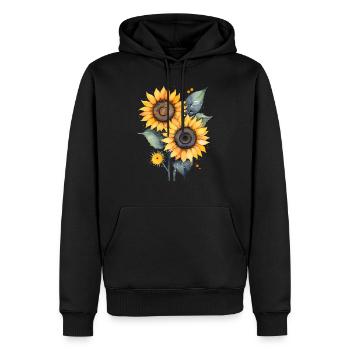 Tournesols - Sweat à capuche Premium bio Homme - noir - Devant - Nico (187cm)