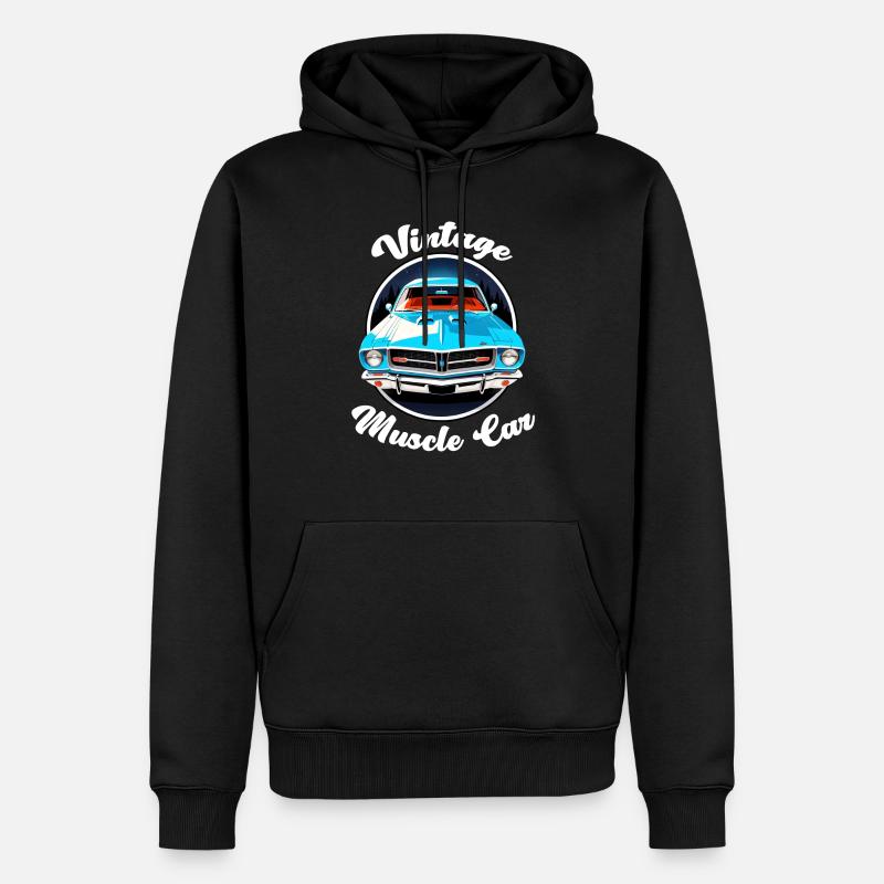 Oldtimer Sonnenuntergang - Männer Premium Bio Hoodie - Schwarz