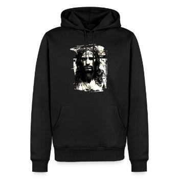jesus bibel christliche religion christliches kreuz christlich - Männer Premium Bio Hoodie - Schwarz - Vorne - Nico (187cm)