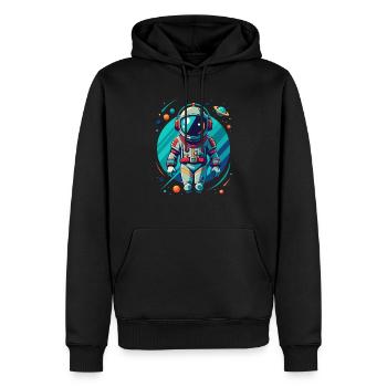 ASTRONAUT - Men’s Premium Organic Hoodie - black - Front - Nico (187cm)