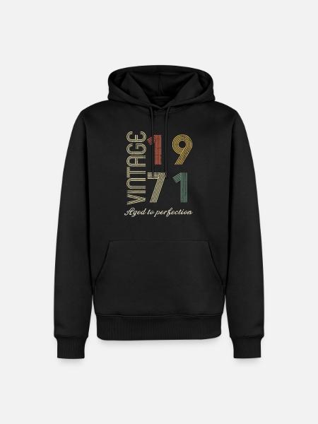 53 Years Birthday Gift - 1971 - Men’s Premium Organic Hoodie - black