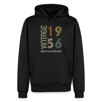 Geschenk zum Geburtstag 68 Jahre - 1956 - Männer Premium Bio Hoodie - Schwarz - Vorne - Nico (187cm)