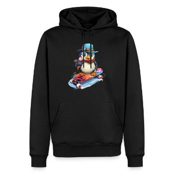 Skateboarder Skatboard Pinguin Skater - Männer Premium Bio Hoodie - Schwarz - Vorne - Nico (187cm)