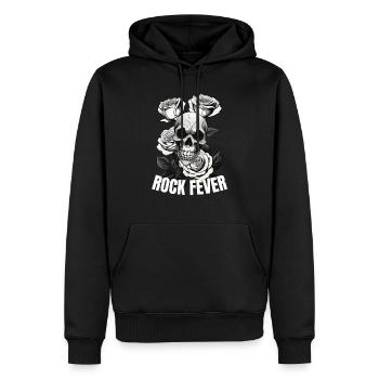 Rock Fever Skull - Männer Premium Bio Hoodie - Schwarz - Vorne - Nico (187cm)