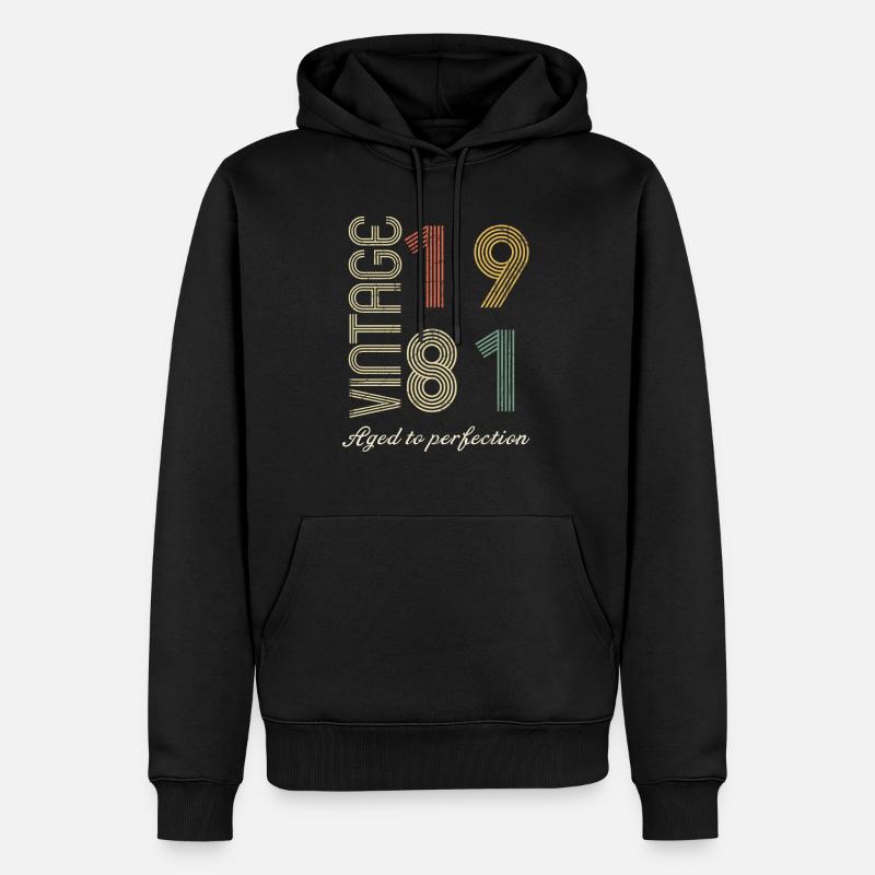 Cadeau d’anniversaire 43 ans - 1981 - Sweat à capuche Premium bio Homme - noir