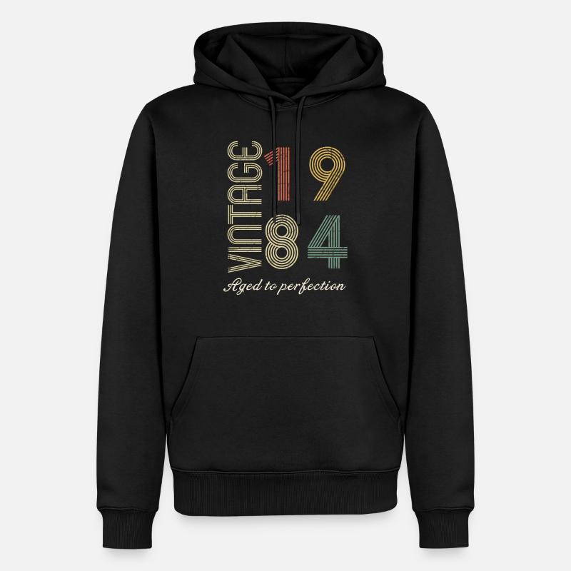 Cadeau d’anniversaire 40 ans - 1984 - Sweat à capuche Premium bio Homme - noir