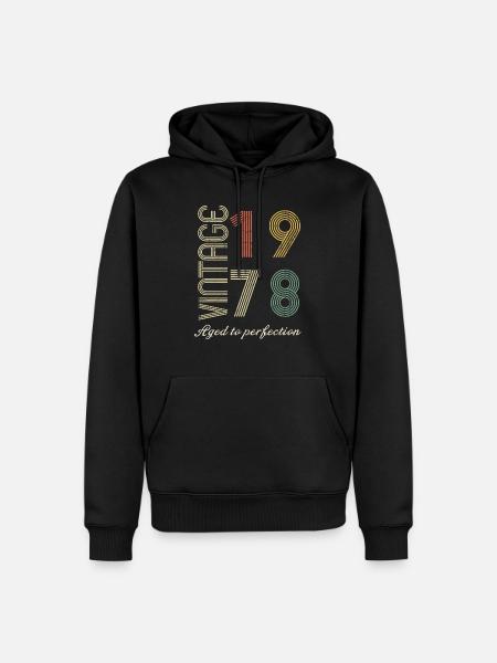 46 Year Anniversary Gift - 1978 - Men’s Premium Organic Hoodie - black
