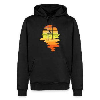 SOMMERZEIT - Männer Premium Bio Hoodie - Schwarz - Vorne - Nico (187cm)