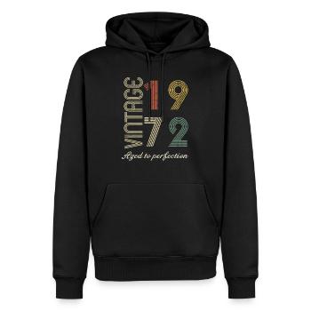 52 Jahre Geburtstagsgeschenk - 1972 - Männer Premium Bio Hoodie - Schwarz - Vorne - Nico (187cm)