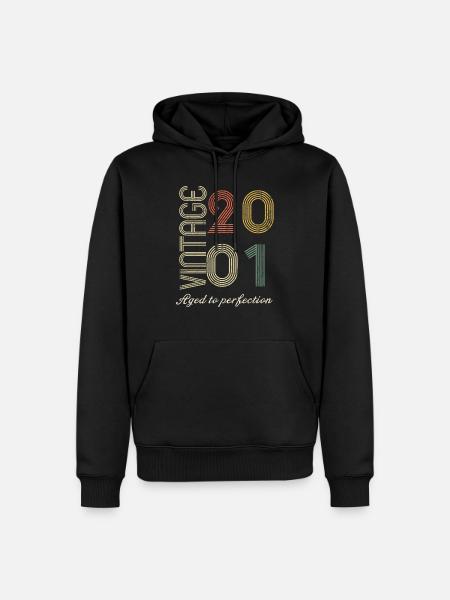 23 Year Anniversary Gift - 2001 - Men’s Premium Organic Hoodie - black