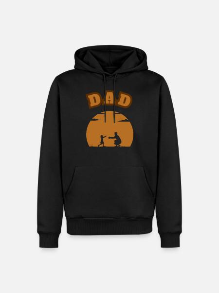 Papa Petite Fille Marron - Sweat à capuche Premium bio Homme - noir