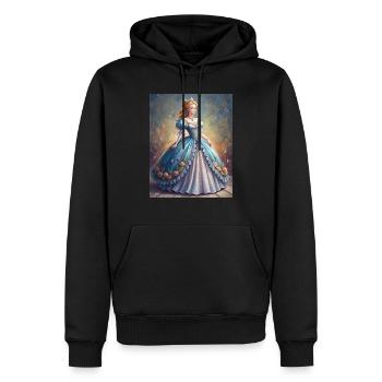 Königliche Eleganz - Männer Premium Bio Hoodie - Schwarz - Vorne - Nico (187cm)