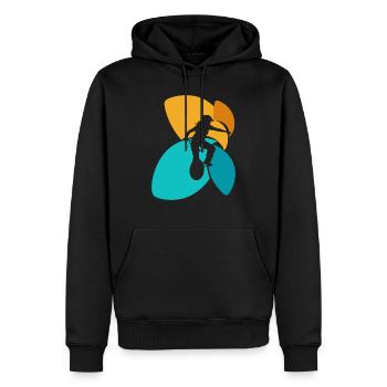Unicycliste monocycliste Penny farthing - Sweat à capuche Premium bio Homme - noir - Devant - Nico (187cm)
