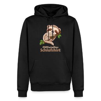 Official Sleep Shirt Sloth Pajamas - Men’s Premium Organic Hoodie - black - Front - Nico (187cm)