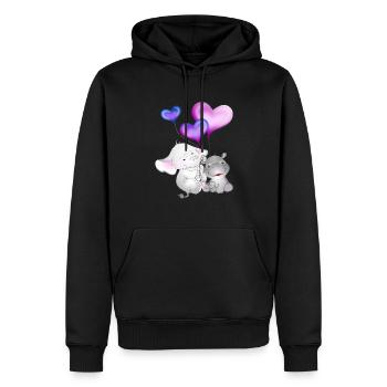 Elefant Luftballon Nilpferd - Männer Premium Bio Hoodie - Schwarz - Vorne - Nico (187cm)