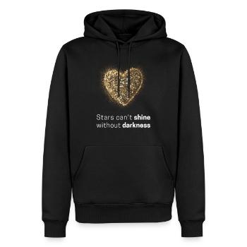 Stars can't shine without darkness - Männer Premium Bio Hoodie - Schwarz - Vorne - Nico (187cm)