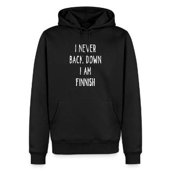 I Never Back Down I Am Finnish - Finland - Männer Premium Bio Hoodie - Schwarz - Vorne - Nico (187cm)