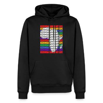 Kizomba saved color - Sweat à capuche Premium bio Homme - noir - Devant - Nico (187cm)