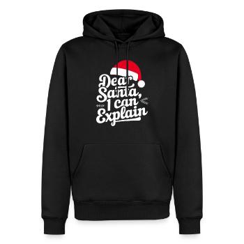 Dear Santa I can explain - Männer Premium Bio Hoodie - Schwarz - Vorne - Nico (187cm)