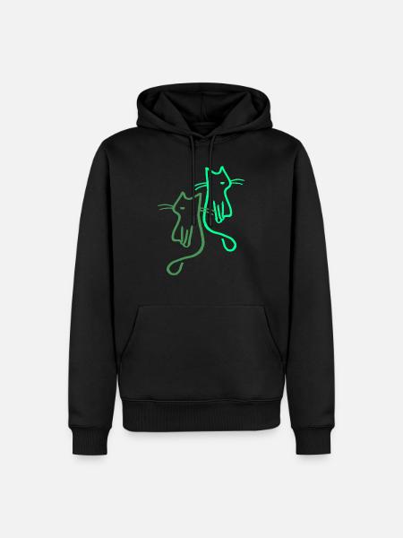 Cats Cat Retro Gift - Men’s Premium Organic Hoodie - black