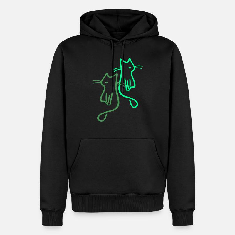 Chat Chat Cadeau Rétro - Sweat à capuche Premium bio Homme - noir