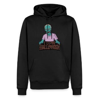 I love Halloween - Sweat à capuche Premium bio Homme - noir - Devant - Nico (187cm)