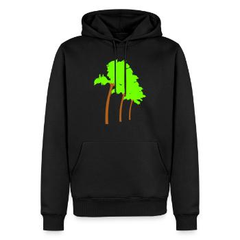 Lots of Palm Trees Row Island 3 Trees Beach Vacation Sea - Men’s Premium Organic Hoodie - black - Front - Nico (187cm)