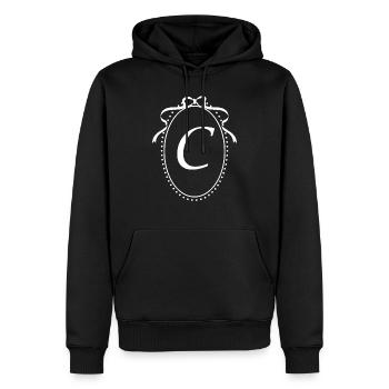Vintage Letter c Ribbon - Gift Idea - Men’s Premium Organic Hoodie - black - Front - Nico (187cm)