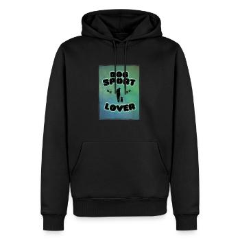 Dogsport Lover türkis - Männer Premium Bio Hoodie - Schwarz - Vorne - Nico (187cm)