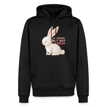 Je suis tendre, mais pas bon marché - Sweat à capuche Premium bio Homme - noir - Devant - Nico (187cm)