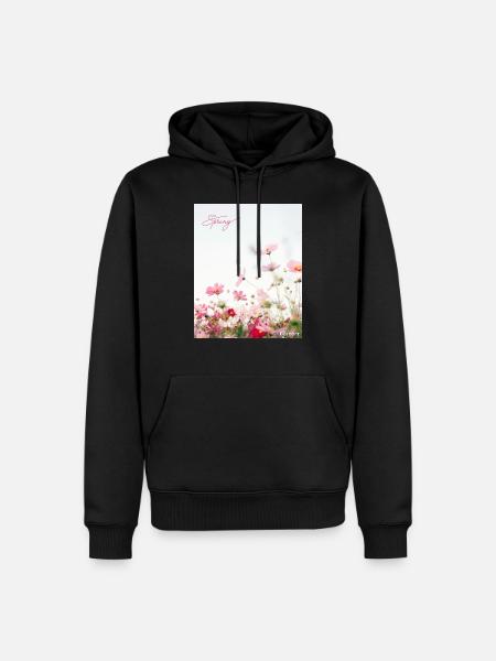 Frühlingsblumen - Männer Premium Bio Hoodie - Schwarz