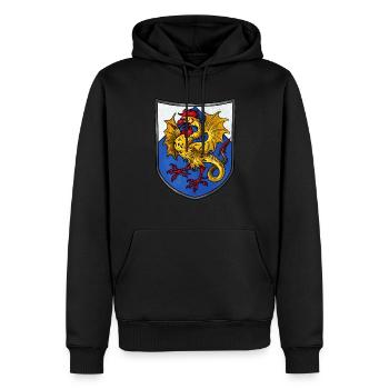 Armoiries Basilic - Sweat à capuche Premium bio Homme - noir - Devant - Nico (187cm)