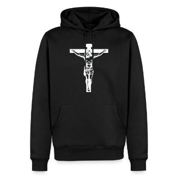 jesus kreuz - Männer Premium Bio Hoodie - Schwarz - Vorne - Nico (187cm)