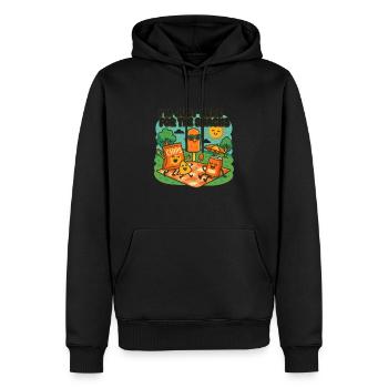 Je ne suis là que pour les collations - Sweat à capuche Premium bio Homme - noir - Devant - Nico (187cm)
