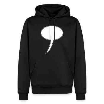 Sprechblase Design Lang - Männer Premium Bio Hoodie - Schwarz - Vorne - Nico (187cm)