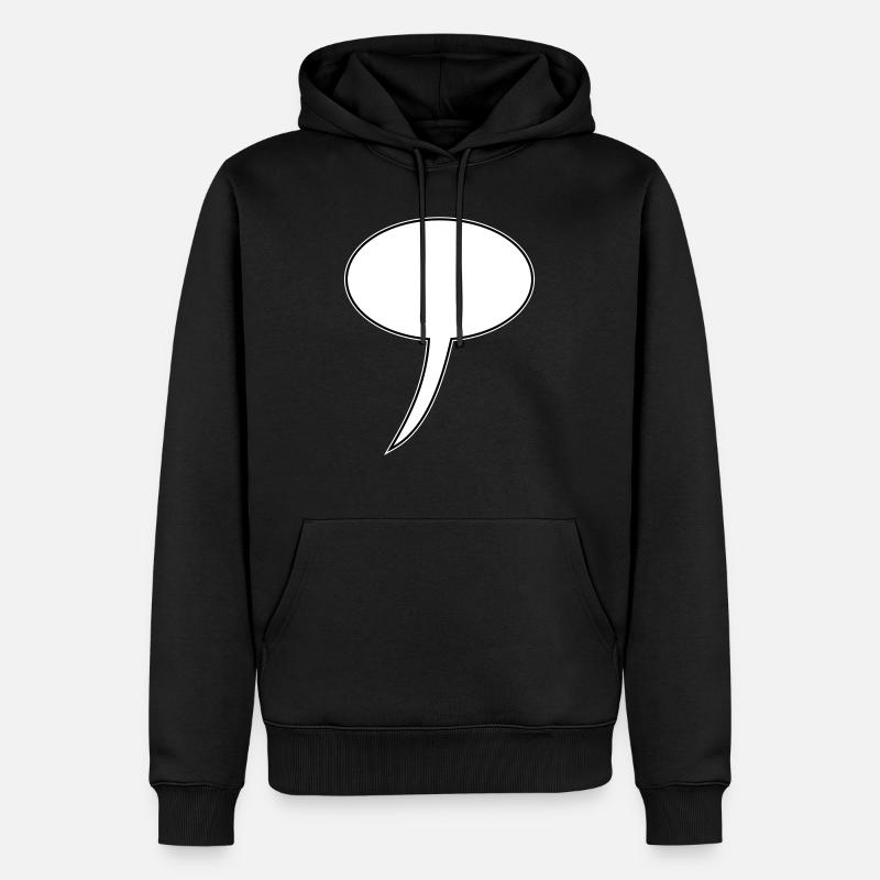 Sprechblase Design Lang - Männer Premium Bio Hoodie - Schwarz
