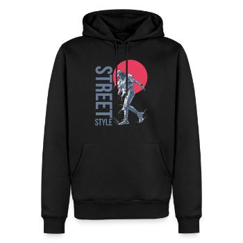 Danse de rue | Style de rue - Sweat à capuche Premium bio Homme - noir - Devant - Nico (187cm)