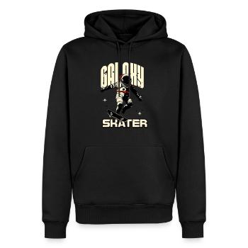 Galaxy Skater im Weltraum - Männer Premium Bio Hoodie - Schwarz - Vorne - Nico (187cm)