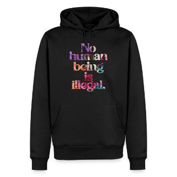 aucun humain n’est illégal - The Original - Sweat à capuche Premium bio Homme - noir - Devant - Nico (187cm)