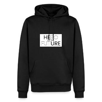Héros du futur - Sweat à capuche Premium bio Homme - noir - Devant - Nico (187cm)