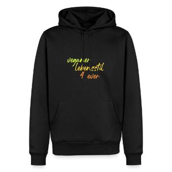 veganer Lebensstil 4 ever - Männer Premium Bio Hoodie - Schwarz - Vorne - Nico (187cm)