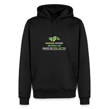 Arbeit im Freien - Männer Premium Bio Hoodie - Schwarz - Vorne - Nico (187cm)