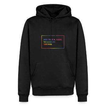 Wenn ich meine Brille abnehme - Männer Premium Bio Hoodie - Schwarz - Vorne - Nico (187cm)